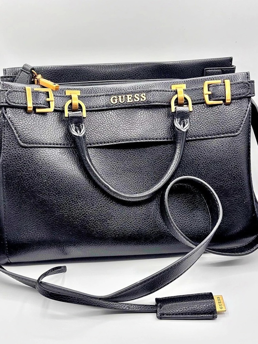 GUESS Black Shoulder Bag Gold-Tone Hardware